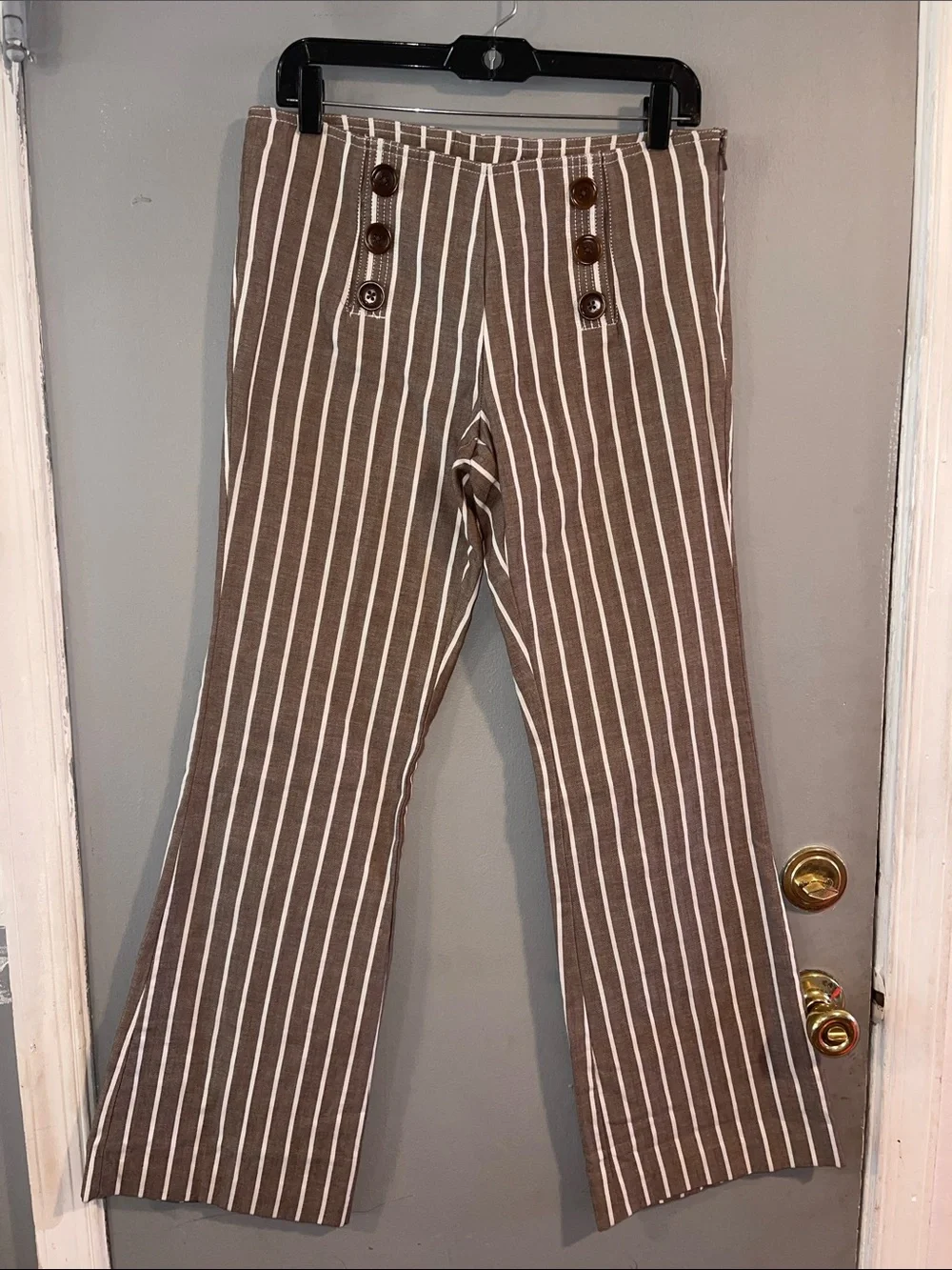 Tory Burch High Waist Sailor Striped Cotton Pants Size 6‎